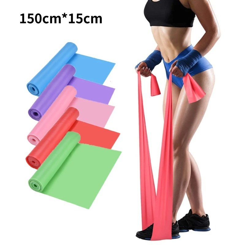 Pilates Bar Kit With Resistance Bands - Pita Latihan Lateks Alami, Pita Elastis