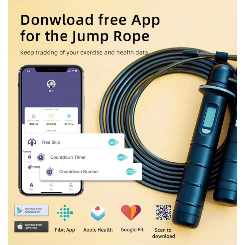 Smart Jump Rope Digital Counter - Tali Lompat Digital Nirkabel Elektronik dengan