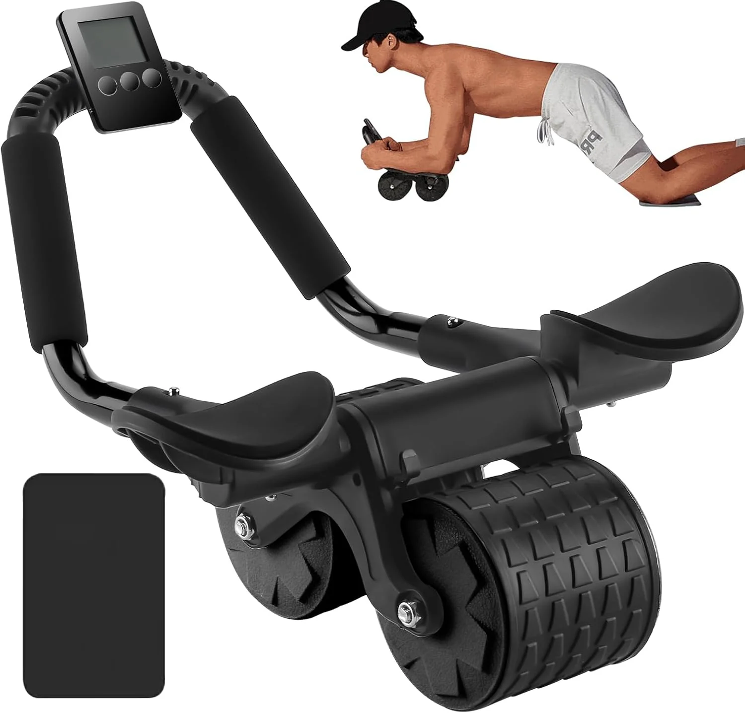 Alat Latihan Otot Perut dengan - Ab Roller Wheel With Elbow Support ulasan dan harga