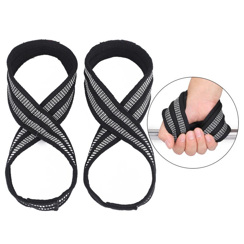 1 pasang Gambar 8 tali Angkat  - Wrist Wraps Weightlifting Support ulasan dan harga