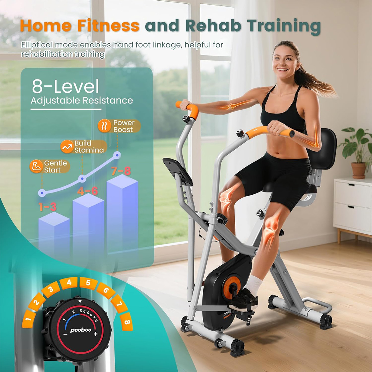 Pooboo Sepeda Stasioner Lipat  - Exercise Bike Magnetic Resistance ulasan dan harga